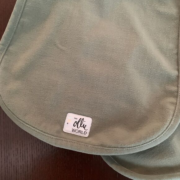 The Ollie World Baby Burp Cloths Olive Green Set of 2 - Picture 4 of 10